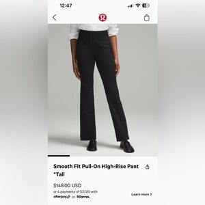 Lululemon smooth fit pant